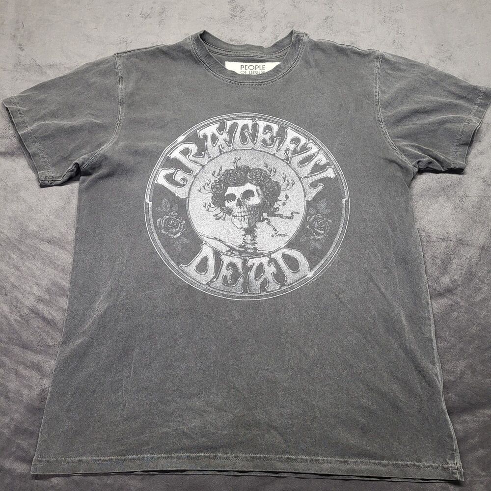 Men's People of Leisure Greatful Dead Gray T Shirt Size XS 100% Cotton